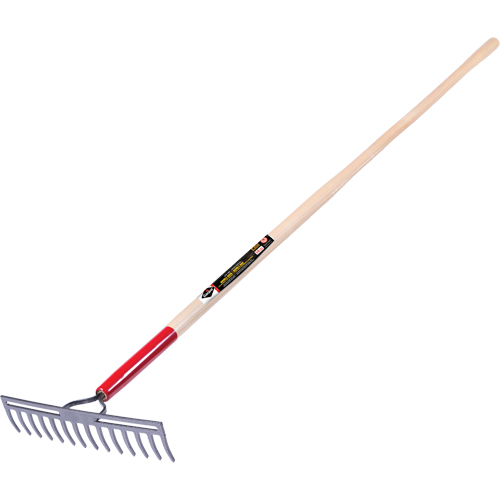 Pro Double Back Level Rake, Ashwood Handle, 13-3/4" W, Tempered Steel Blade, 14 Tines OSI Industrial Sales