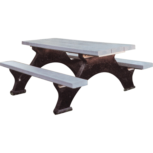 Tables de pique-nique en plastique recycl&eacute;, 6' lo x 62-1/4" la, Gris OSI Industrial Sales