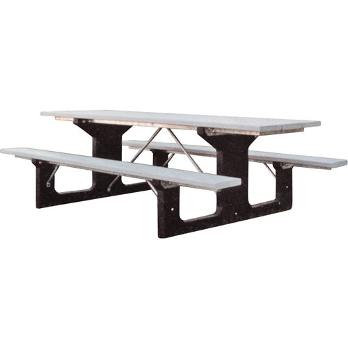 Tables de pique-nique en plastique recycl&eacute;, 6' lo x 61-1/2" la, Gris OSI Industrial Sales
