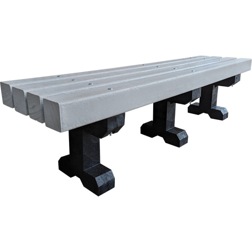 Banc de parc, Plastique recycl&eacute;, 72" lo x 17" la x 17" h, Gris OSI Industrial Sales