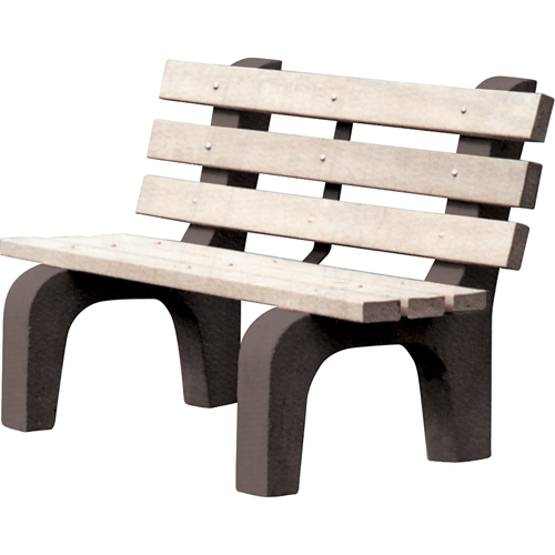 Park Benches, Recycled Plastic, 48" L x 25" W x 31" H, Grey OSI Industrial Sales