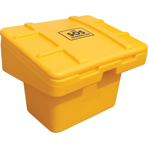 Contenants pour sel & sable SOS, Avec Moraillon, 30" x 24" x 24", 5,5 pi³, Jaune OSI Industrial Sales