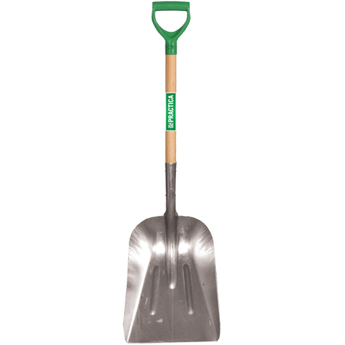 Scoop Shovel, Wood, Aluminum Blade, D-Grip Handle, 29" Length OSI Industrial Sales