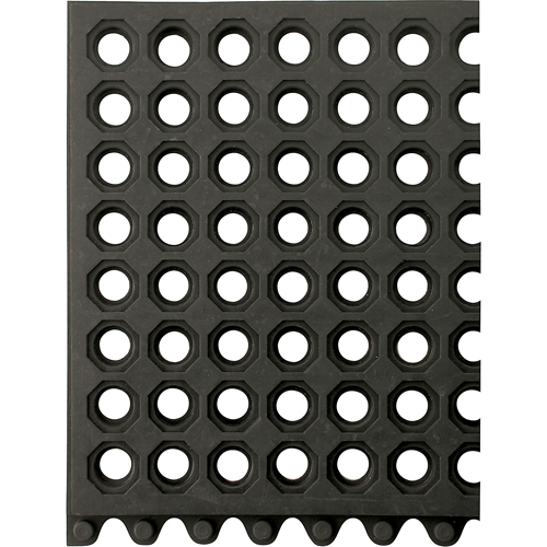 24/Seven&reg; Matting, Rubber, 3' W x 3' L, 5/8" Thick, Black OSI Industrial Sales