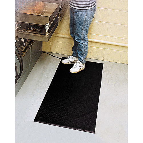 Comfort-King Anti-Static Matting, 4' W x 60' L x 3/8" T, Pebbled, Black OSI Industrial Sales