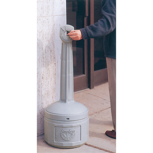 Smokers Cease-Fire&reg; Cigarette Butt Receptacle, Free-Standing, Plastic, 4 US gal. Capacity, 38-1/2" Height OSI Industrial Sales