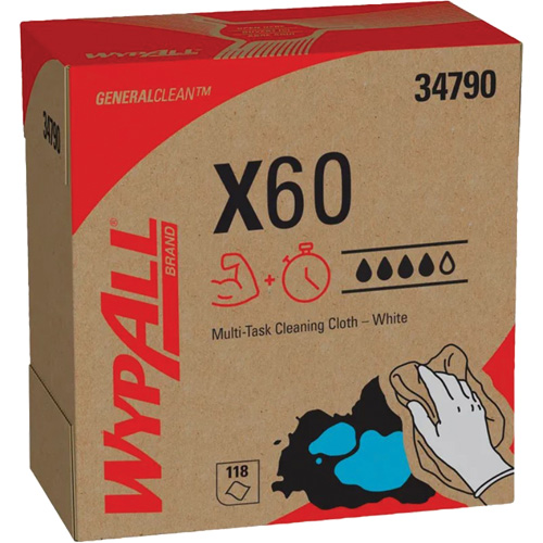 Chiffons X60 WypAll, Tout usage, 16-3/4" lo x 8-3/8" la OSI Industrial Sales