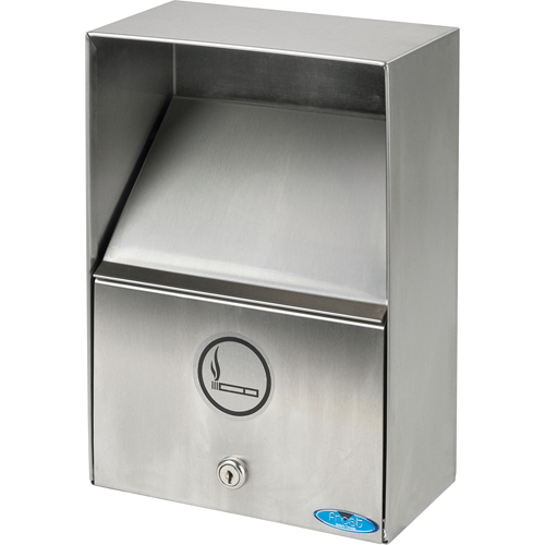 Smoking Receptacles, Wall-Mount, Stainless Steel, 3.3 Litres Capacity, 13-1/2" Height OSI Industrial Sales