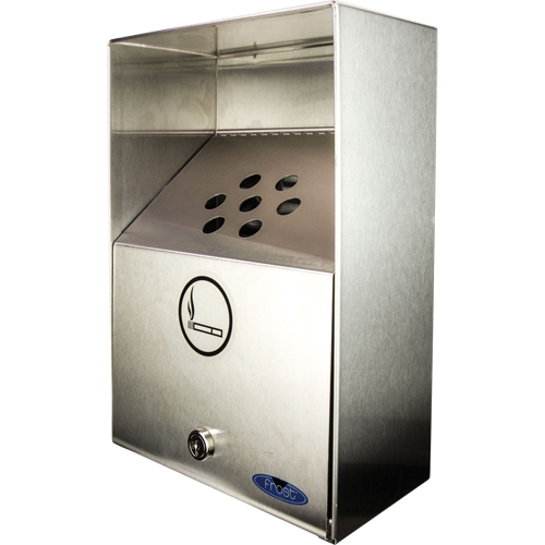 Smoking Receptacles, Wall-Mount, Stainless Steel, 3.3 Litres Capacity, 13-1/2" Height OSI Industrial Sales