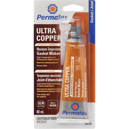 Ultra Copper&reg; Gasket Maker, 80 ml, Tube, Copper OSI Industrial Sales