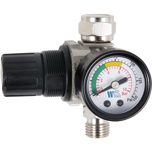 Air Dial Regulator with Gauge for Spray Gun, 1/4" NPT, 135 PSI Max. PSI, Standard OSI Industrial Sales