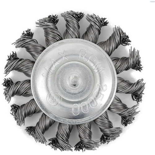 Brosse radiale &agrave; fils nou&eacute;s torsad&eacute;s mont&eacute; sur mandrin EKR275-20, 3", Fils ,02", Tige 1/4" OSI Industrial Sales