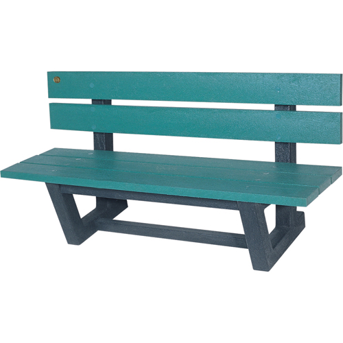 Bancs de parc d'ext&eacute;rieur, Plastique recycl&eacute;, 72" lo x 23-3/16" la x 29-13/16" h, Vert OSI Industrial Sales