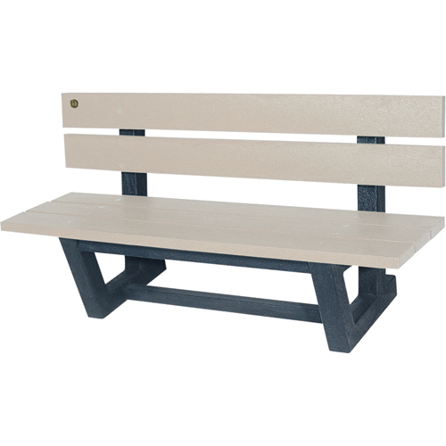 Outdoor Park Benches, Recycled Plastic, 60" L x 22-13/16" W x 29-13/16" H, Sand OSI Industrial Sales