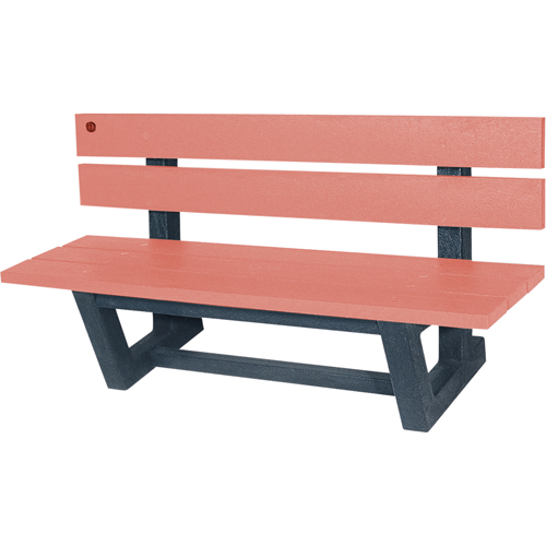 Outdoor Park Benches, Recycled Plastic, 60" L x 22-13/16" W x 29-13/16" H, Redwood OSI Industrial Sales