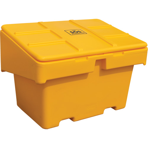 Salt Sand Container SOS, With Hasp, 48" x 33" x 34", 18.5 cu. Ft., Yellow OSI Industrial Sales