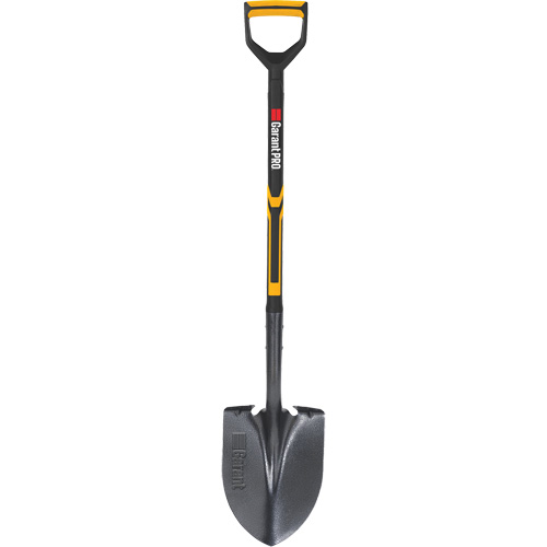 Pro Round Point Shovel, Tempered Steel Blade, Fibreglass, D-Grip Handle OSI Industrial Sales