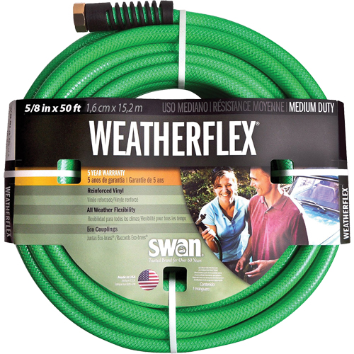Weatherflex Medium Duty Garden Hoses, Vinyl, 5/8" dia. x 50' OSI Industrial Sales