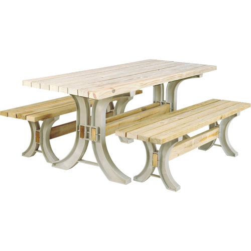 2x4 Basics&reg; Picnic Table & Benches Kit, 8' L x 30" W, Sand OSI Industrial Sales