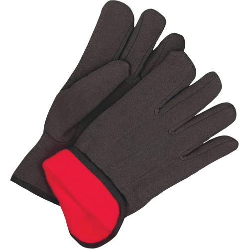 Gants en jersey classiques, Taille unique, Noir, Molleton rouge, &agrave; enfiler OSI Industrial Sales