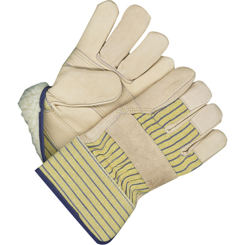 Gants d'ajusteur classiques avec paume renforc&eacute;e, Taille unique, Paume en Cuir fleur de vache, Doublure en Peluche d'acrylique OSI Industrial Sales