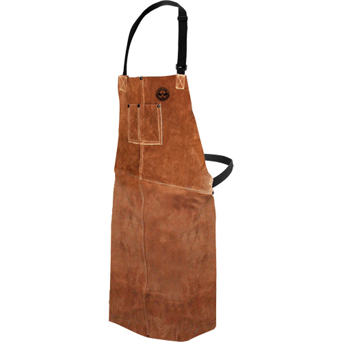 Leather Welding Apron, Bib, 36" L, Brown OSI Industrial Sales