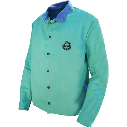 Veste de soudage Gander Brand Banox FR, Coton/Cuir, 2T-Grand, Vert OSI Industrial Sales
