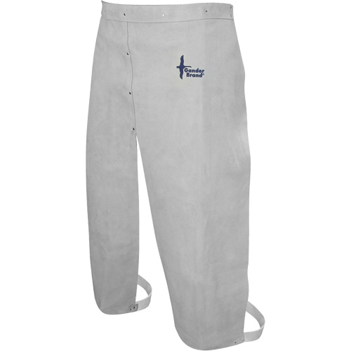 Tablier de soudage en cuir, Taille &agrave; jambes fendues, 32" lo, Gris perle OSI Industrial Sales