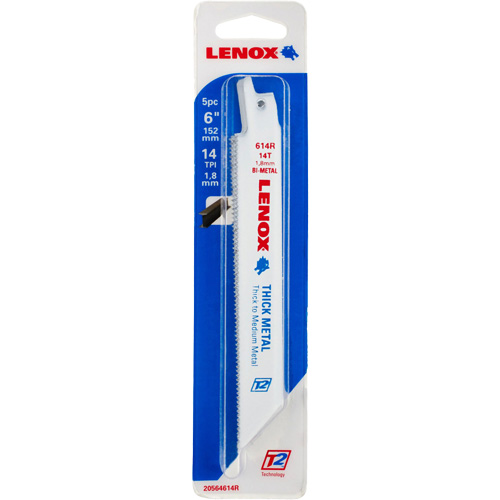 Lame de scie alternative &eacute;paisse pour le m&eacute;tal, Bim&eacute;tal, 14 Dents par pouce, 6" lo x 3/4" la OSI Industrial Sales