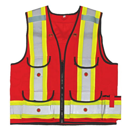 Veste de s&eacute;curit&eacute; pour apenteur All-Trades 1000D, Rouge, Grand, Polyester OSI Industrial Sales