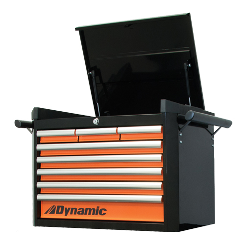 Top Tool Chest, 28" W, 8 Drawers, Black/Orange OSI Industrial Sales