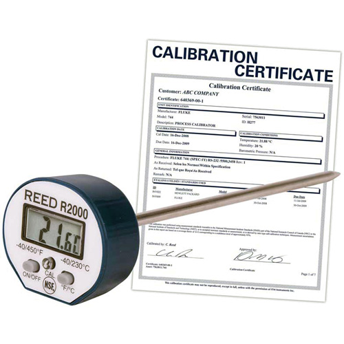 Thermometer with ISO Certificate, Contact, Digital, -40-450°F (-40-230°C) OSI Industrial Sales