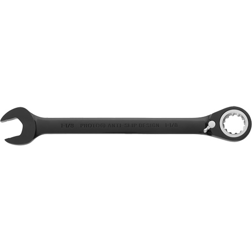 Reversible Combination Ratchet Wrench, 4/6/12 Point, 1-1/8", Black/Chrome Finish OSI Industrial Sales
