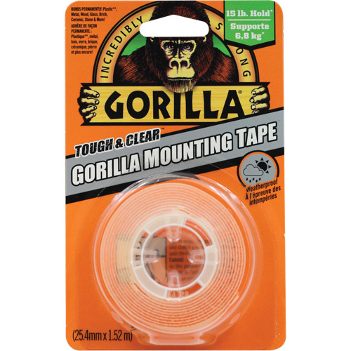 Tough & Clear Mounting Tape, 25.4 mm (1") x 1.52 m (5'), Clear OSI Industrial Sales