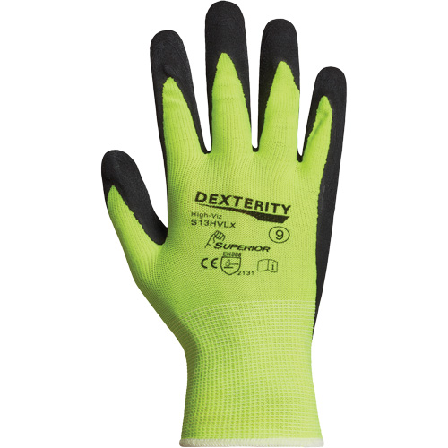 Gants enduits Dexterity, 10, R&ecirc;vetement Latex, Calibre 13, Enveloppe en Polyester OSI Industrial Sales