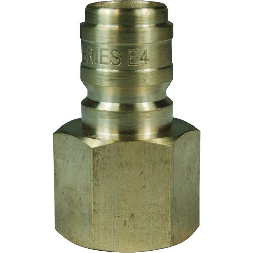 DQC E-Series Straight Through Interchange Plug, Brass, 3/4", Female NPTF, 1700 PSI OSI Industrial Sales