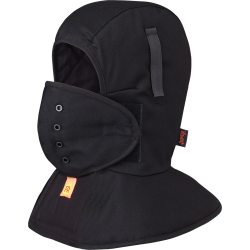 565A Doublure matelass&eacute;e FR &agrave; long col pour casque, Noir, Coton OSI Industrial Sales