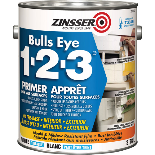 Appr&ecirc;t &agrave; base deau Bulls Eye 1-2-3, 3,78 L, Gallon, Blanc OSI Industrial Sales