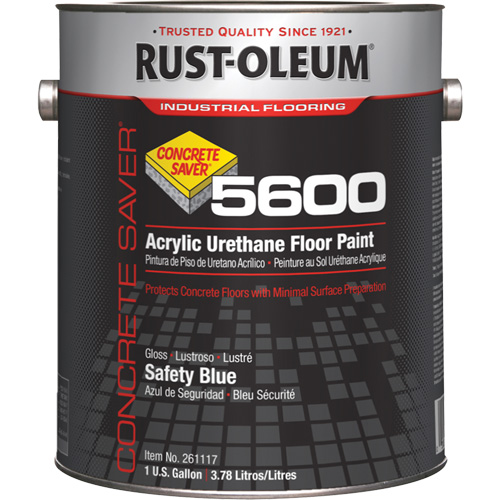 Peinture d'acrylique pour plancher Concrete Saver 5600 System, 1 gal., &agrave; l'eau, Brillant, Bleu OSI Industrial Sales