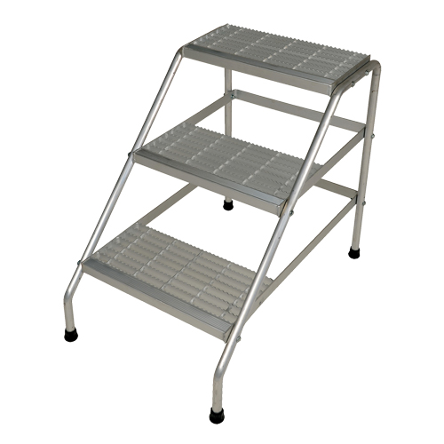 Escabeau en aluminium, 3 marches, 34-9/16" x 22-13/16" x Hauteur 30" OSI Industrial Sales