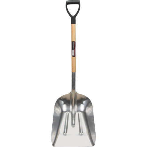 Scoop Shovel, Wood, Aluminum Blade, D-Grip Handle, 24-1/2" Length OSI Industrial Sales