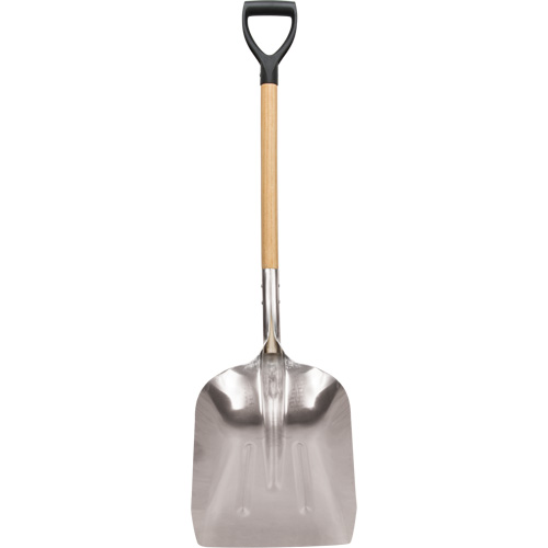 Scoop Shovel, Wood, Aluminum Blade, D-Grip Handle, 24-1/2" Length OSI Industrial Sales