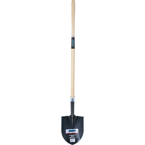 Heavy-Duty Round Point Shovel, Carbon Steel Blade, Hardwood, Straight Handle OSI Industrial Sales
