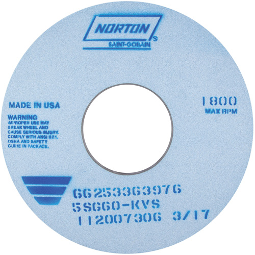 Tool Room Wheel, Type 01, Ceramic Alumina, 14" x 1" OSI Industrial Sales