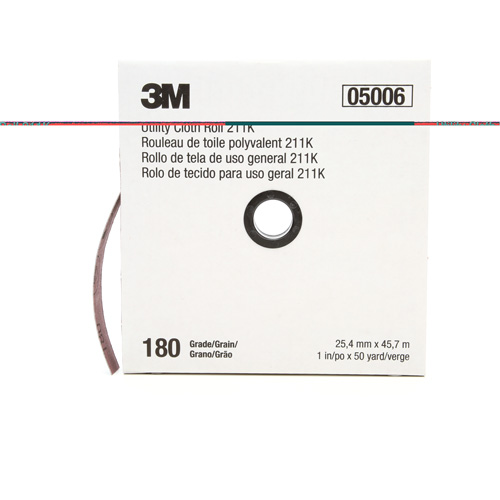 Utility Roll 211K, Aluminum Oxide, 1" W x 150' L, 180 Grit OSI Industrial Sales