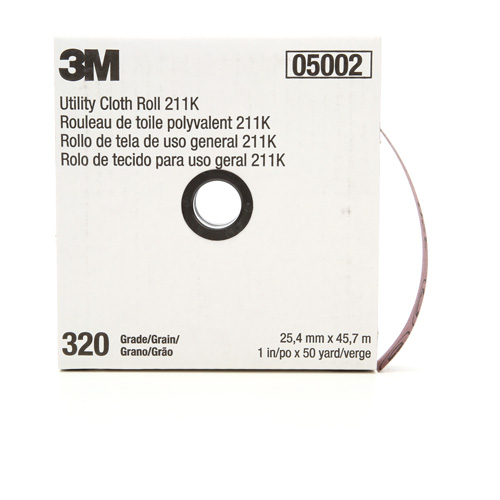 Utility Sanding Roll 211K, Aluminum Oxide, 1" W x 150' L, 320 Grit OSI Industrial Sales
