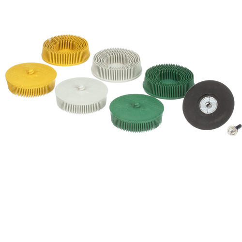 Roloc Bristle Disc Kit, Aluminum Oxide, Several Grit, 3" Dia. OSI Industrial Sales