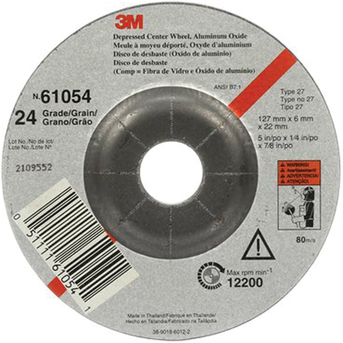 Depressed Centre Grinding Wheel, 5" x 27, Aluminum Oxide OSI Industrial Sales
