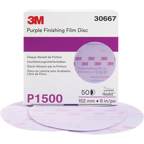 Disque de finition en pellicule violet Hookit, dia 6", Grain P1500, Oxyde d'aluminium OSI Industrial Sales