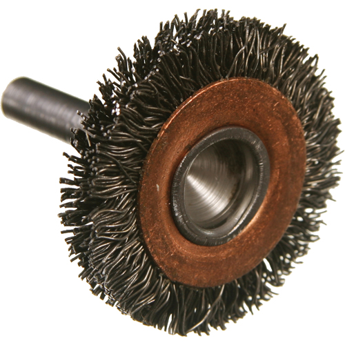 Circular Crimped Wire End Brushes, 2", 0.014" Fill, 1/4" Shank OSI Industrial Sales